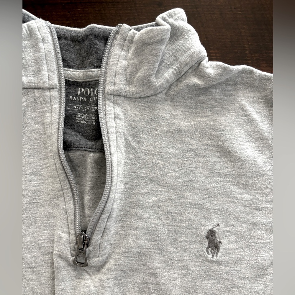 GUC Polo Ralph Lauren luxury jersey gray quarter zip pullover Men’s S 170/92A